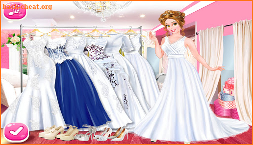 Wedding shopping mall game Princess bride dress up screenshot