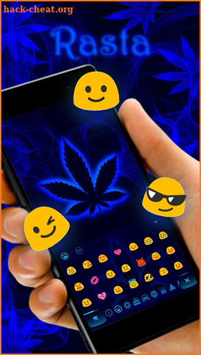 Weed Rasta Blue Keyboard Theme screenshot