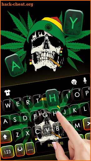 Weed Reggae Skull Keyboard Background screenshot