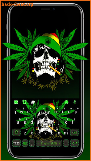 Weed Smoking Skull Keyboard Theme screenshot