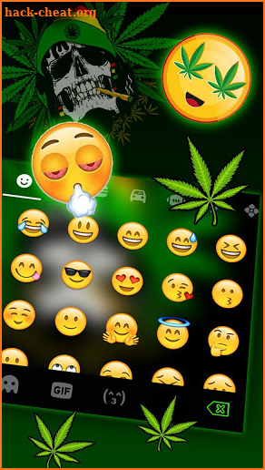 Weed Smoking Skull Keyboard Theme screenshot