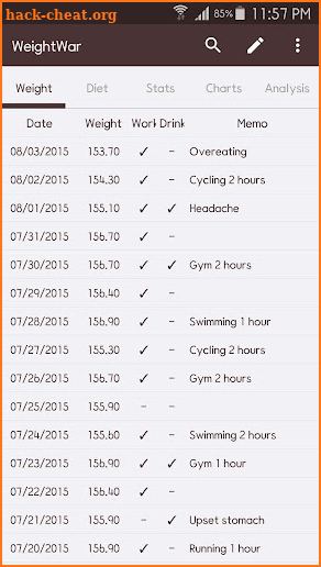 WeightWar - Weight Tracker screenshot