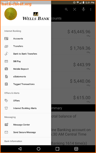 Wells Bank Mobile Banking screenshot