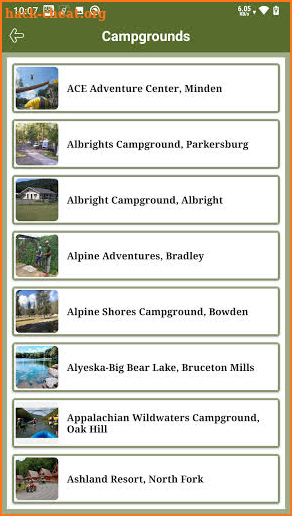 West Virginia State RV Parks & screenshot