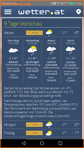 wetter.at screenshot