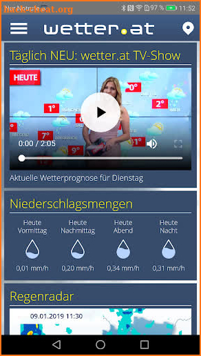 wetter.at screenshot