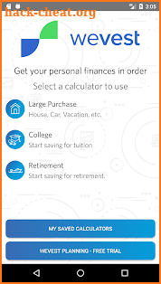 WeVest Goals Calculator screenshot