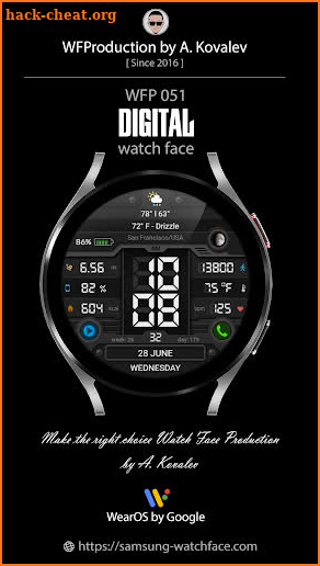 WFP 051 Digital watch face screenshot