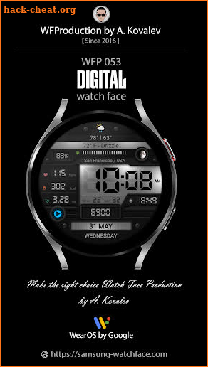 WFP 053 Digital watch face screenshot