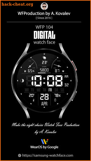 WFP 104 Digital watch face screenshot