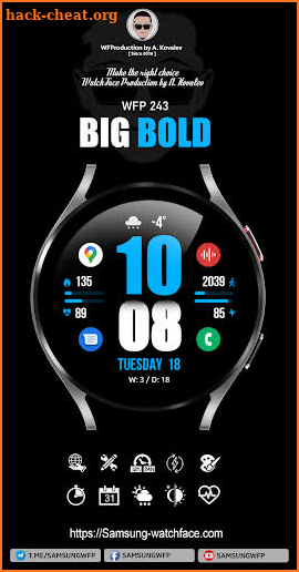 WFP 244 BIG BOLD Watch Face screenshot