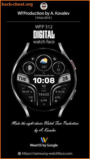 WFP 312 digital watch face screenshot