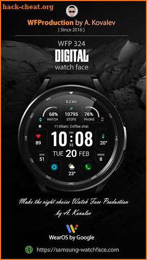 WFP 324 Digital watch face screenshot