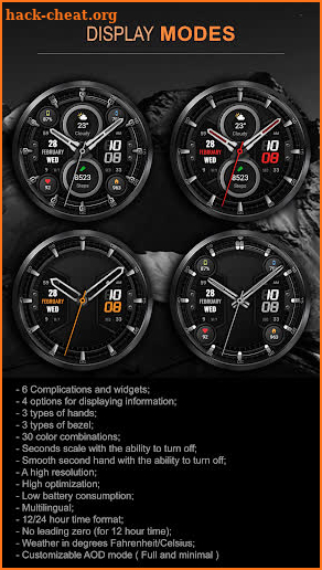 WFP 327 Modern watch face screenshot