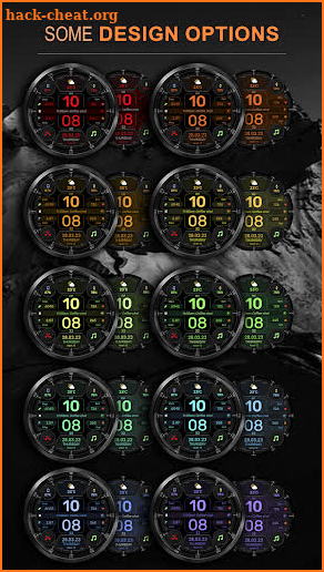 WFP 332 Futuristic watch face screenshot