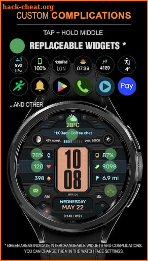 WFP 336 Digital watch face screenshot