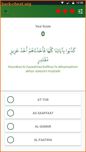 What Surah screenshot