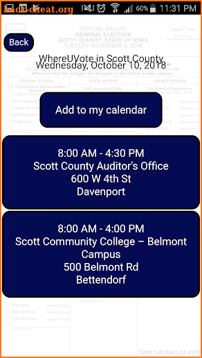 WhereUVote IA - Scott County screenshot