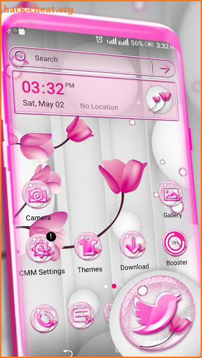 White and Pink Flower Launcher Theme screenshot