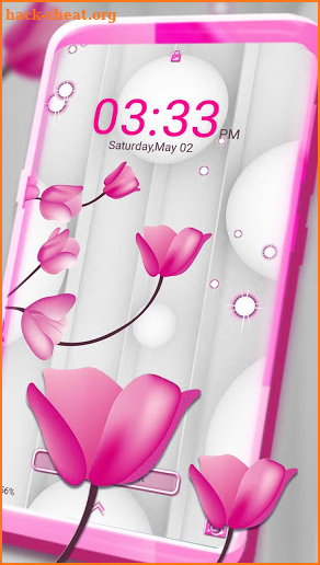 White and Pink Flower Launcher Theme screenshot