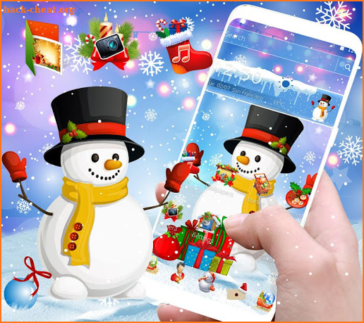 White Christmas Snowman Gift Theme screenshot