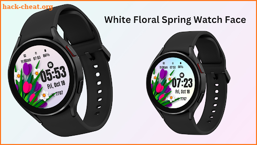 White Floral Spring Watch Face screenshot