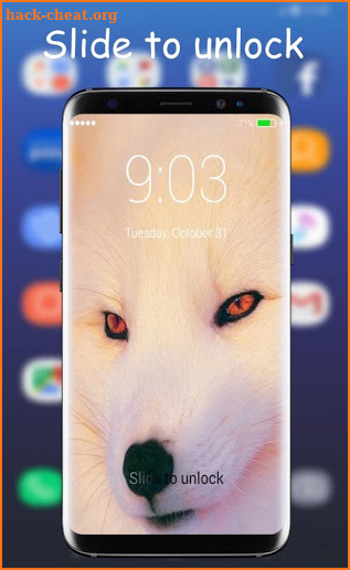 White Fox Lock Screen screenshot