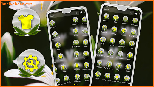 White Petaled Flower Theme screenshot