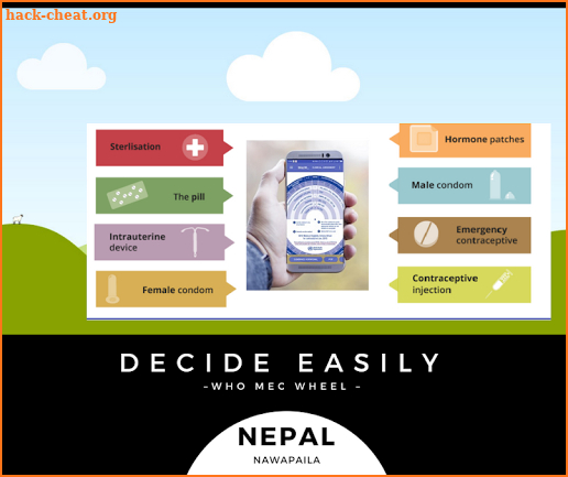 WHO MEC Wheel (contraceptive use) Beta screenshot