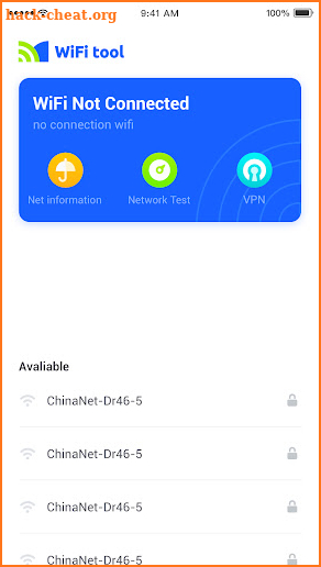 Wi-Fi Tool -network connection screenshot