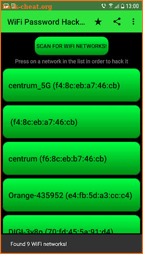 WiFi Password Hacker Hacking tool prank screenshot