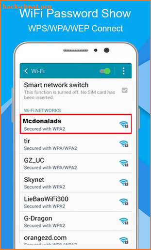 Wifi password show (WEP-WPA-WPA2) screenshot