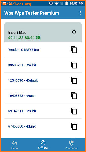 WIFI WPS WPA TESTER screenshot