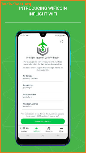 Wificoin: GoGo Inflight Internet & flight Wifi map screenshot