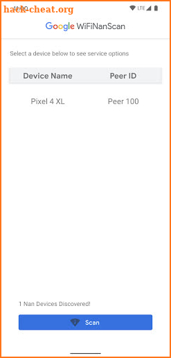 WifiNanScan App screenshot