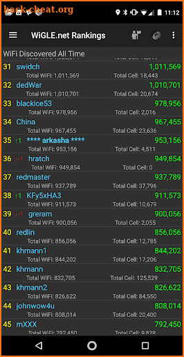 WiGLE WiFi Wardriving screenshot