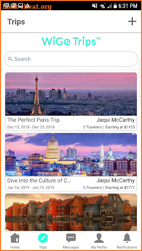 WiGo Trips Group Travel screenshot