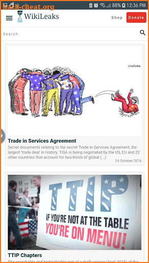 Wikileaks Android screenshot