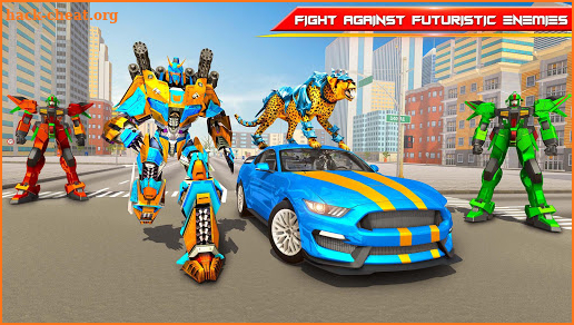 Wild Cheetah Transforming Robot Car Robot Games screenshot