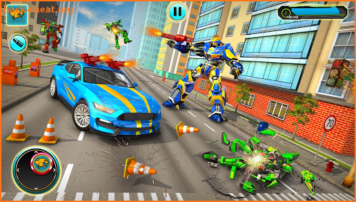 Wild Cheetah Transforming Robot Car Robot Games screenshot