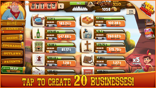 Wild West Idle Tycoon Tap Incremental Clicker Game screenshot