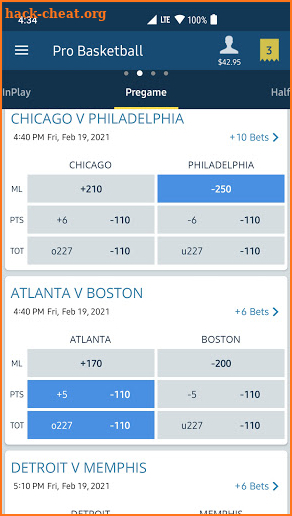 William Hill Nevada Sportsbook screenshot