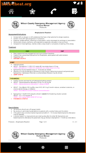 Wilson EMA Protocols screenshot