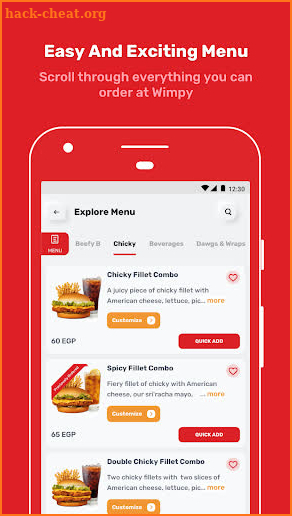 Wimpy Egypt Order Food Online screenshot