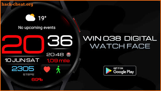 WIN 038  Digital watch face screenshot