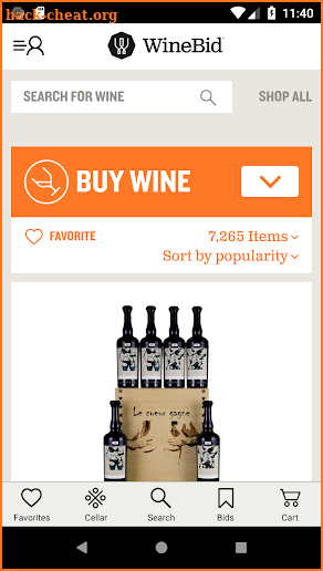 WineBid screenshot