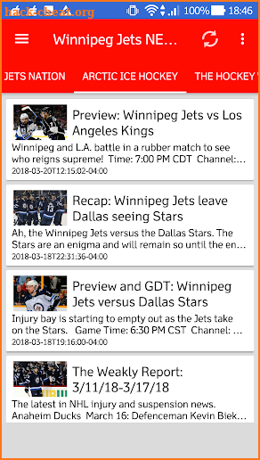 Winnipeg Jets All News screenshot