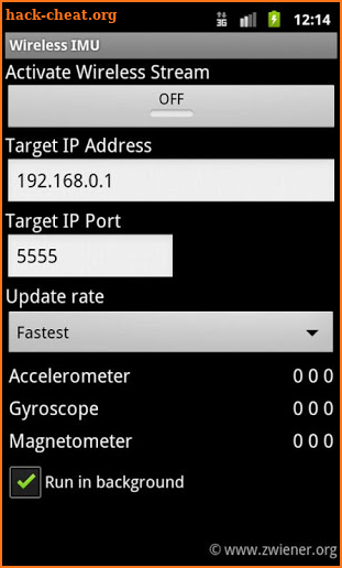 Wireless IMU screenshot