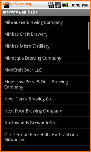 Wisconsin Brewery Finder Phone screenshot