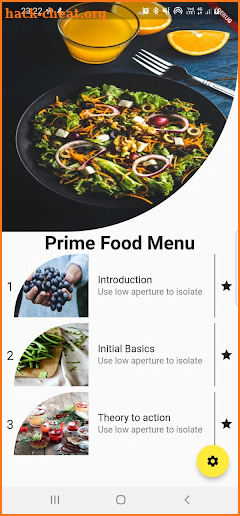 Wish Food Menu screenshot